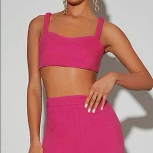 Pink Crop Tank Top/Pants Set SHIEN